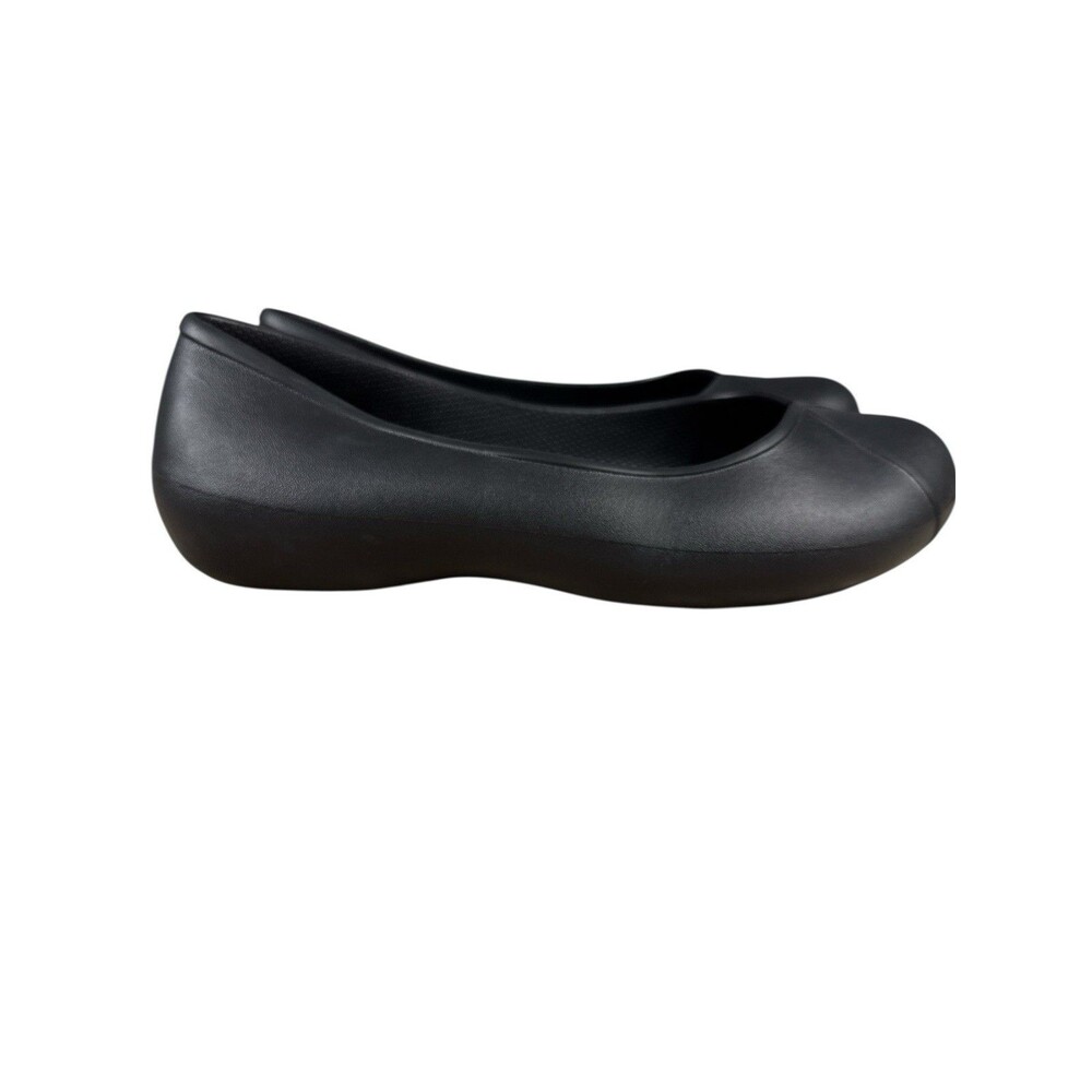 Crocs Olive ll Dual Comfort Black Flats Faux‎ Fur Size 9 Business Casual - Picture 2 of 11